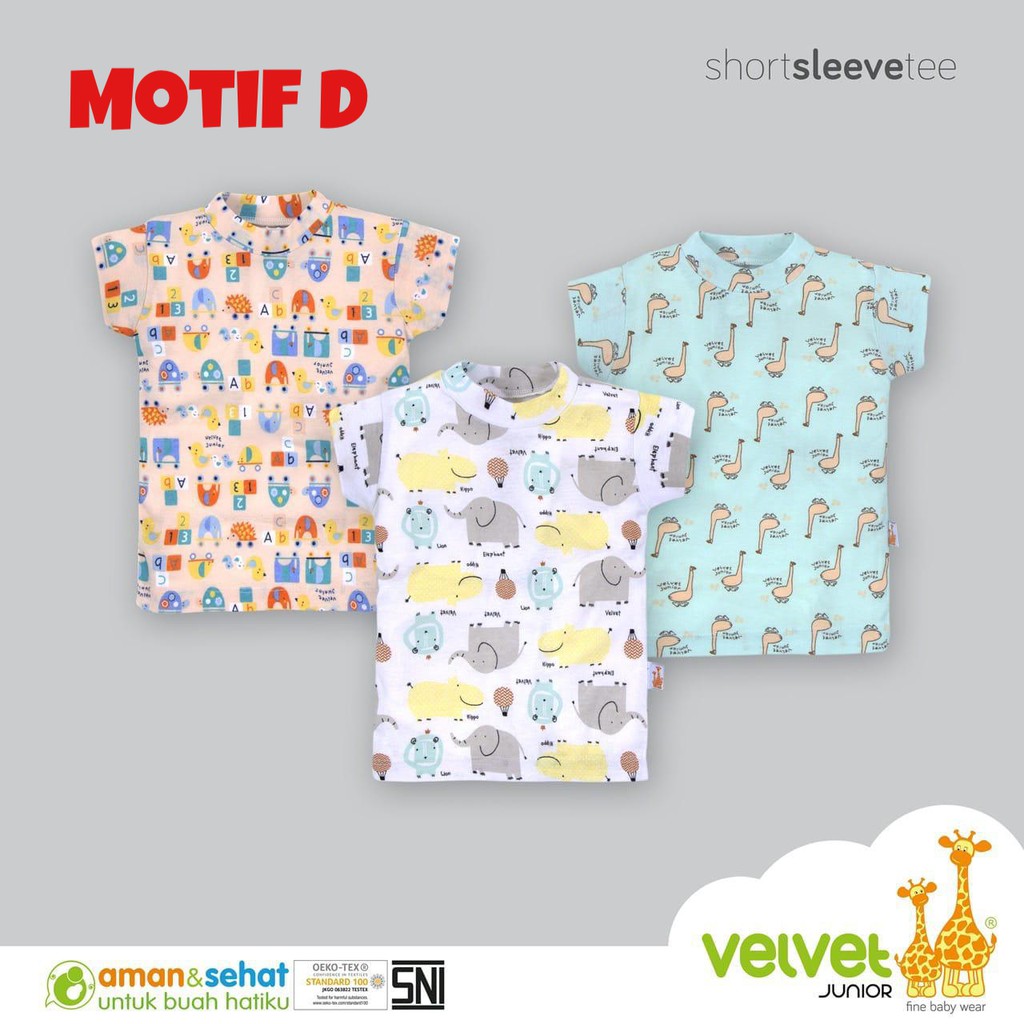 Velvet Kaos OBLONG TIPIS TANGAN PINTAR Pendek Atasan Pendek Anak