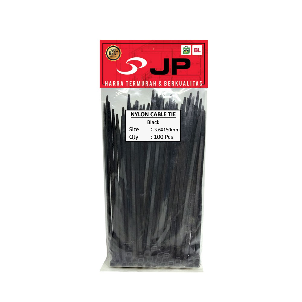 KABEL TIES 3.6 x 150 MM HITAM - PENGIKAT KABEL TIS - CABLE TIE 100 PCS