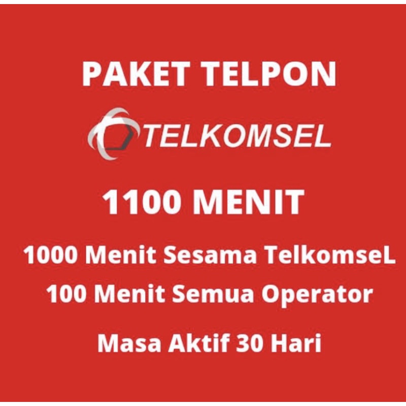 (Proses Cepat) Paket telepon/nelpon Telkomsel 1100 Menit. DIJAMIN MURAH