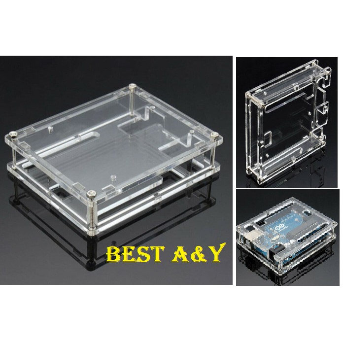 Box Kotak Akrilik Acrylic Case Casing Cover Transparent for Arduino Uno R3 DIP SMD