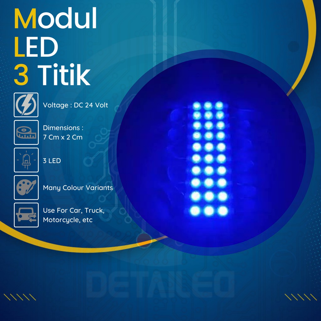 Lampu Led Variasi Motor Mobil Truk Bus Neon Box Hias 3 Mata Murah