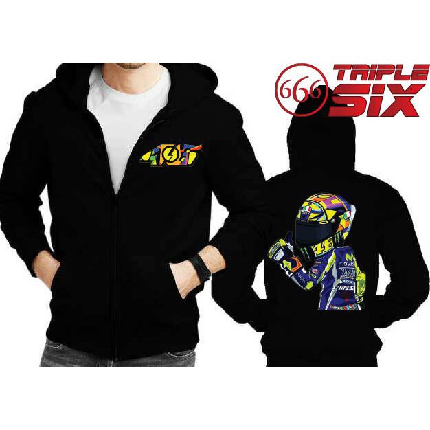 Jaket Hoodie Zipper Valentino Rossi Print