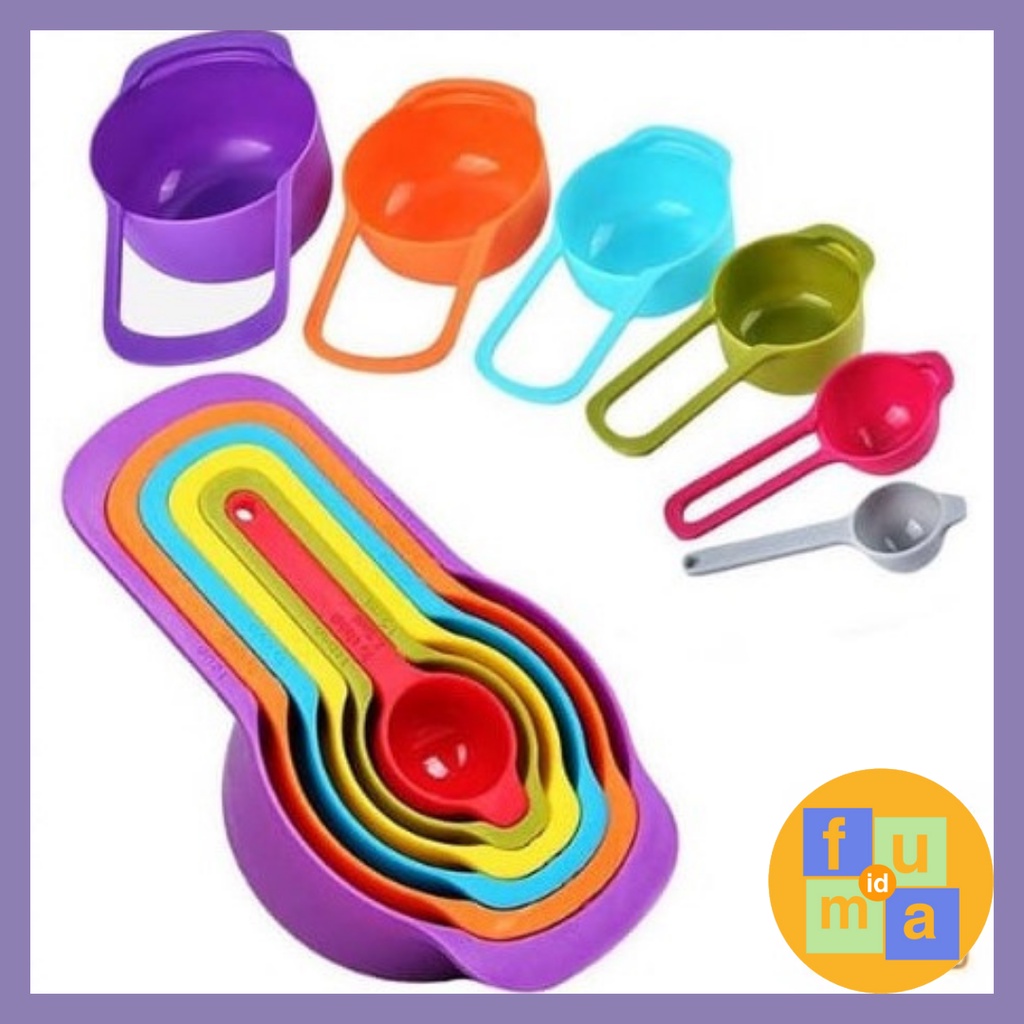 SENDOK TAKAR 6 IN 1/ SENDOK TAKAR SERBAGUNA WARNA WARNI/ Measuring Spoons Cup MULTIFUNGSI SERBAGUNA