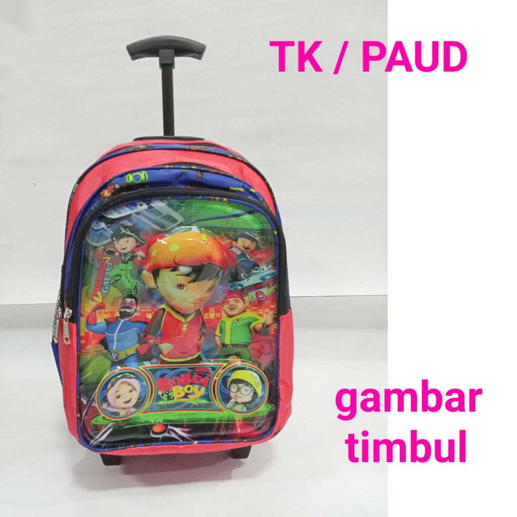 tas trolley roda laki Boboiboy gambar timbul / troli anak sekolah boboboi boboboy Boboyboi Boboyboy