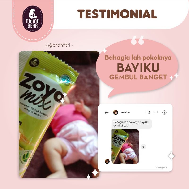 MamaBear ZoyaMix Sereal Kedelai dengan daun Katuk Rasa Melon - Pelancar ASI Booster n