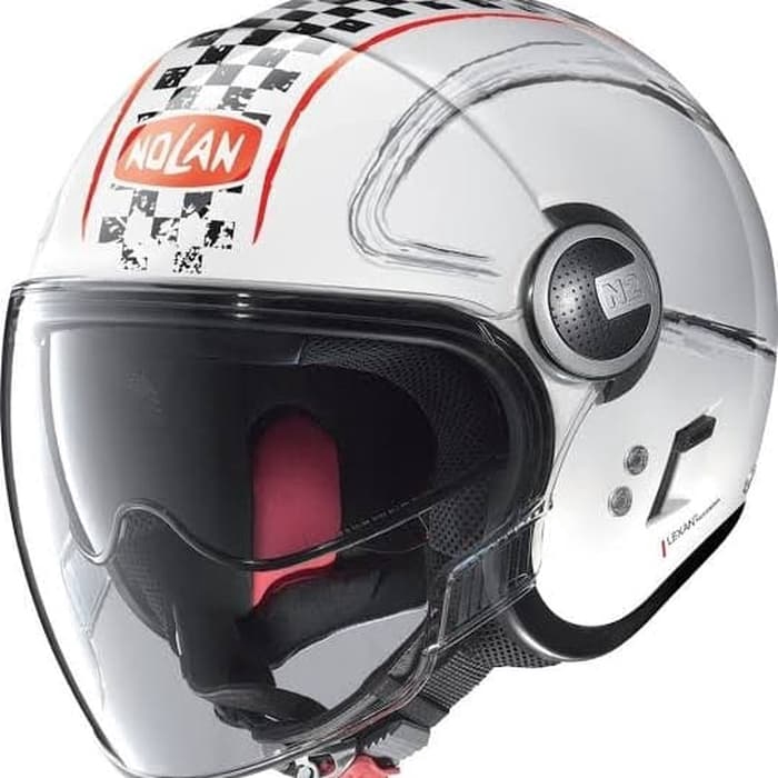 Helm Retro Klasik Nolan N21 Visor Getaway 060 Metal White Double Visor