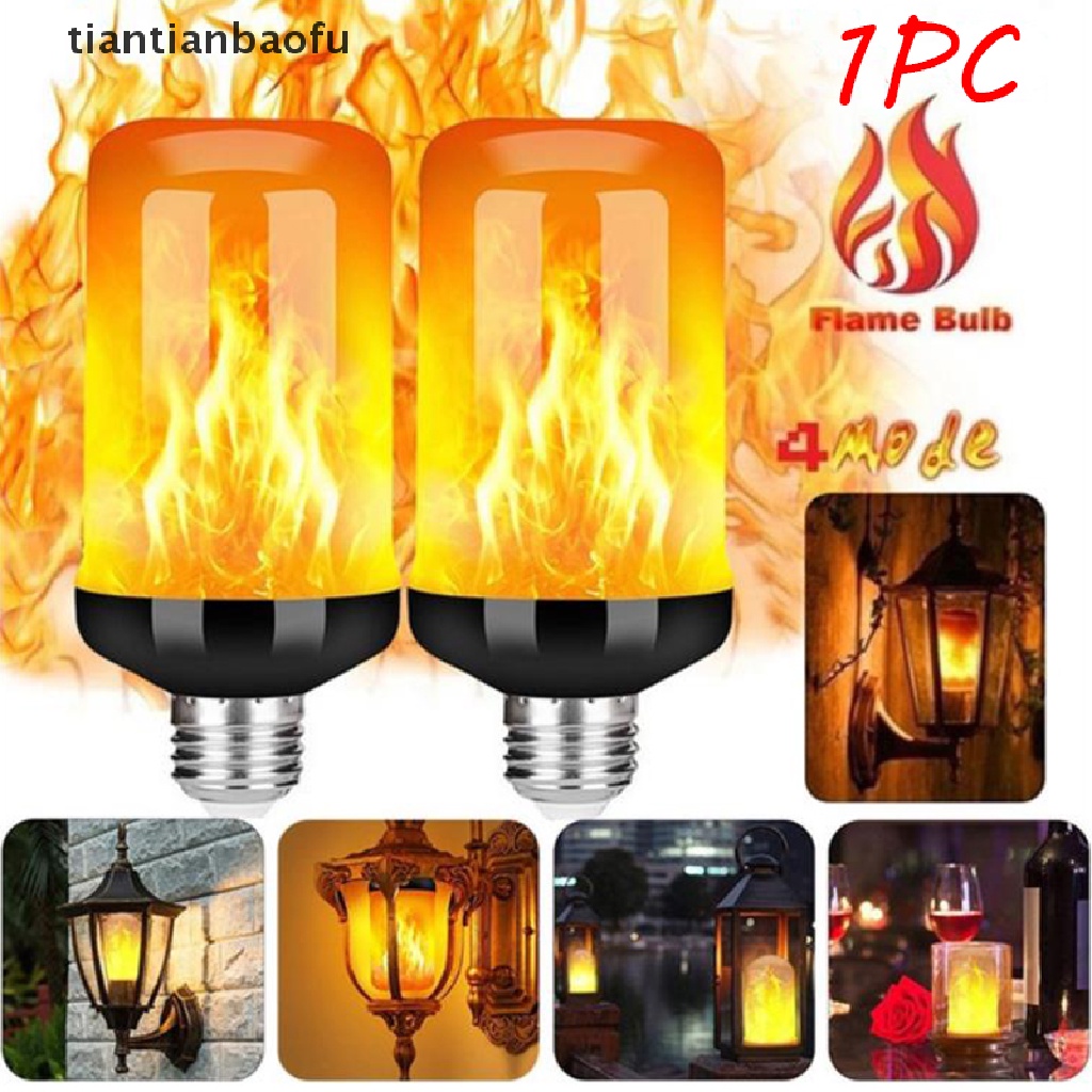 [tiantianbaofu] 1Pc LED Flame Effect Fire Light Bulb E27 Simulated Nature Flicker Lamp Decor Boutique