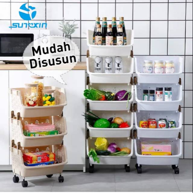 SUNXIN Rak  Dapur Plastik  3 susun Shopee Indonesia