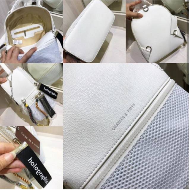 Tas bag CK HOLOGRAM BACKPACK WHITE