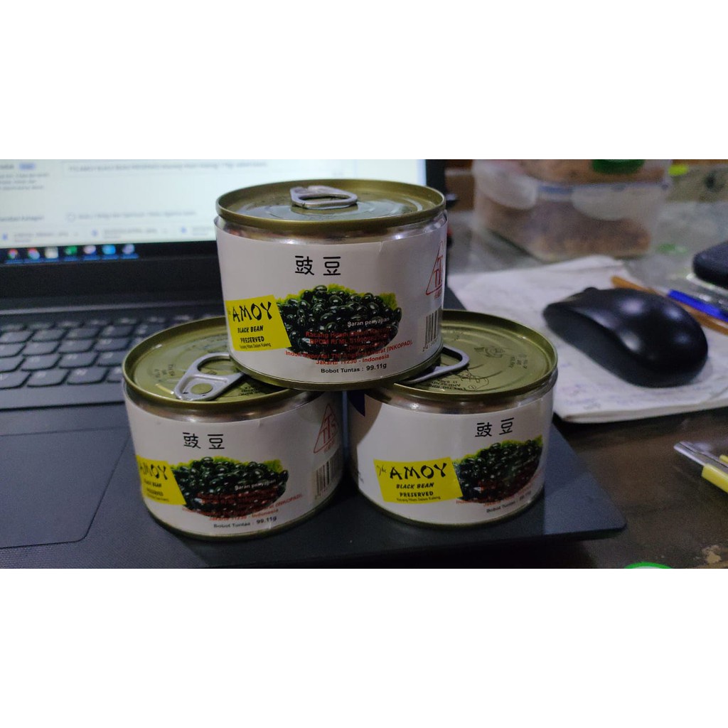 

AMOY BLACK BEAN PRESERVED (Kacang Hitam Kaleng) 170gr salted beans / kacang itam kaleng amoy 170 gr