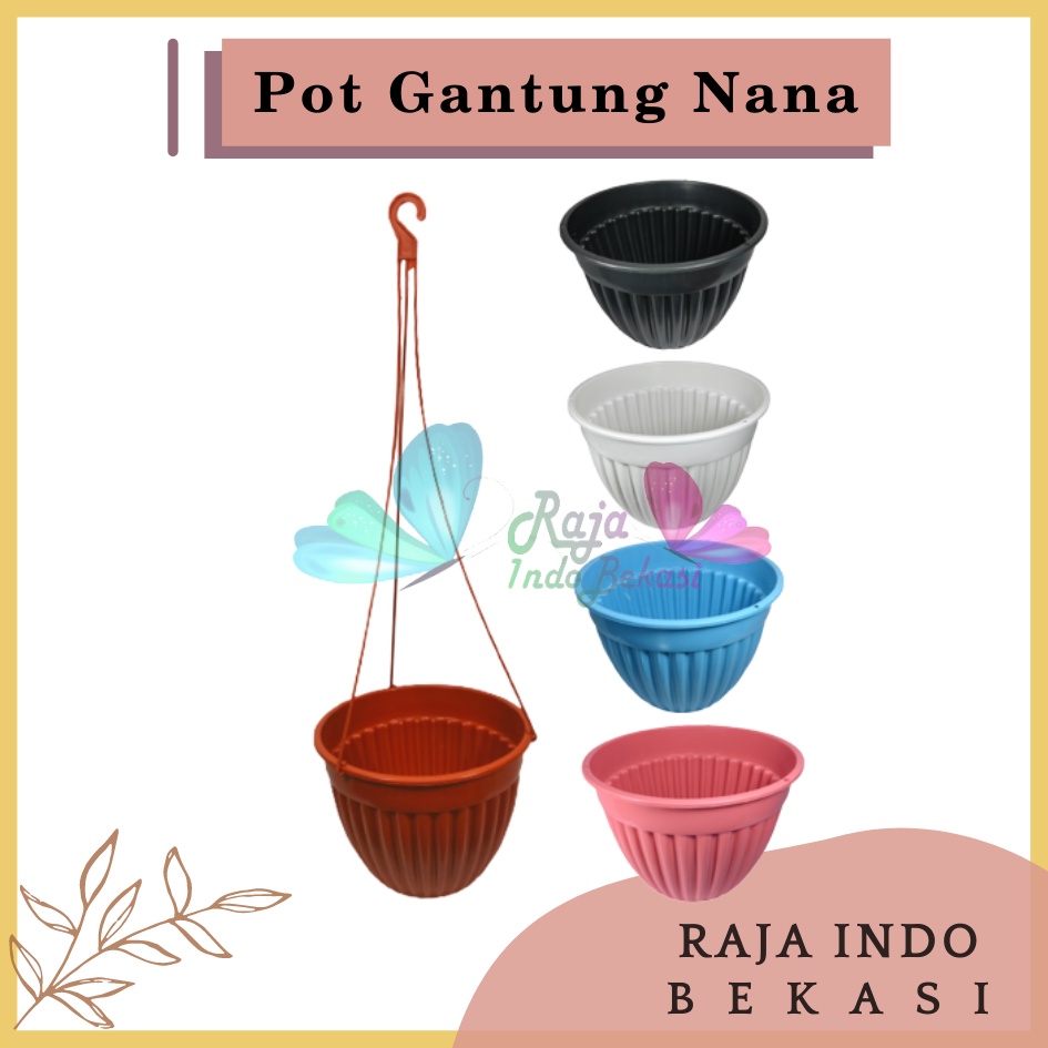 Rajaindobekasi Pot Gantung Nana 20 Putih Mirip Pot Gantung Pumba 20 Murah PUTIH HITAM BIRU MERAH BATA COKLAT