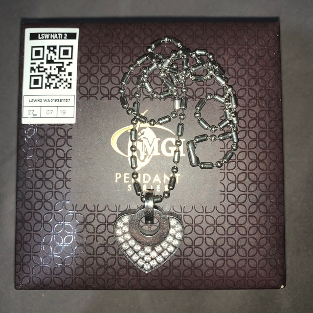 Kalung kesehatan mci mgi preloved second heart love hati ori original