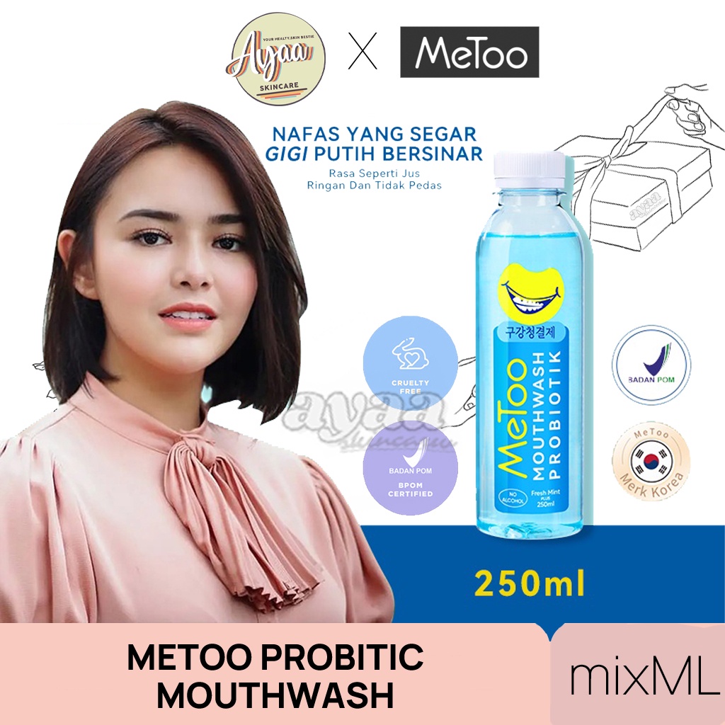 [BPOM]100ML METOO MOUTHWASH FRESH MINT / OBAT KUMUR PROBIOTIK / NAFAS SEGAR / PEMUTIH GIGI