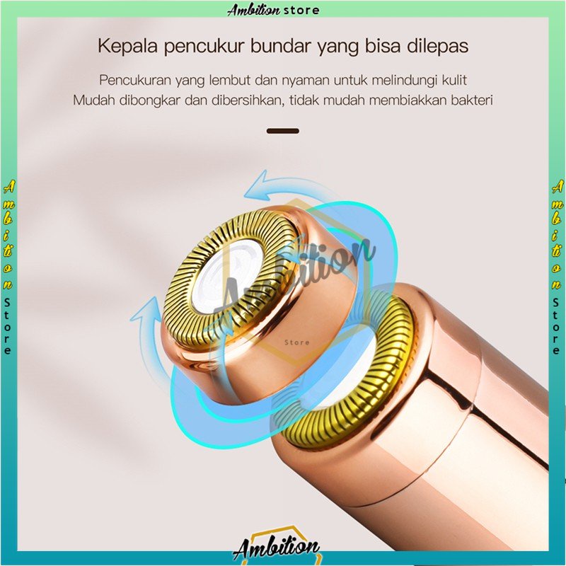 [𝐵𝐼𝒮𝒜 𝐵𝒜𝒴𝒜𝑅 𝒟𝐼𝒯𝐸𝑀𝒫𝒜𝒯]  Shaver Portable Pencukur Bulu Wajah Ketiak Rambut Halus Tangan Kaki Tanpa Rasa Sakit