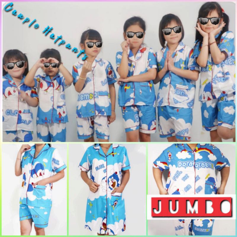 Piama couple baju tidur Hotpen 3/4 mom and kids setelan katun jepang CLoud awan / piyama pajamas