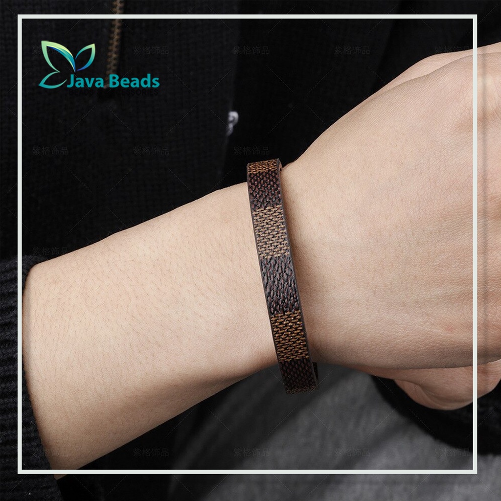 Gelang Kulit Pria Lebar 1cm