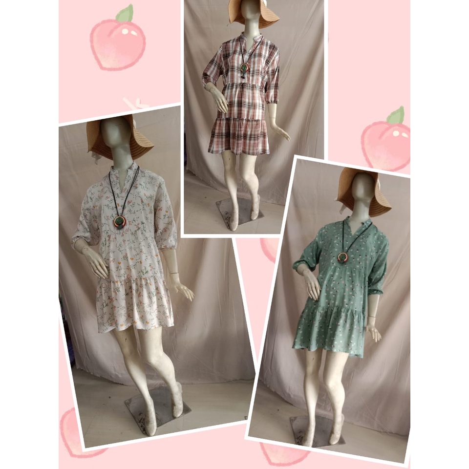 Daster Rayon Murah  Daster Midi  Gamis Susun  Dress Susun  Daster Polos  Daster Serut || Daster Keki