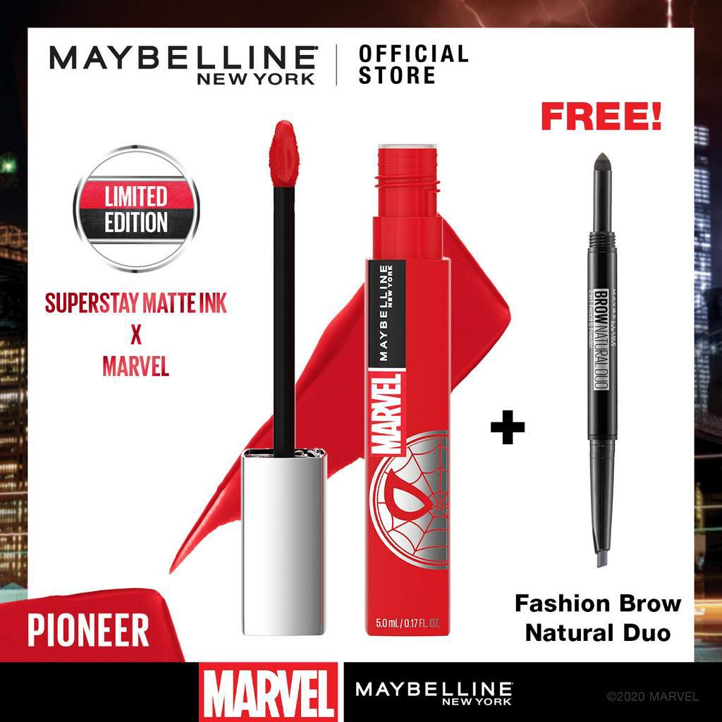 Maybelline X Marvel Superstay Matte Ink Liquid Lipstick Pioneer - Spiderman Free - Fashion Brow