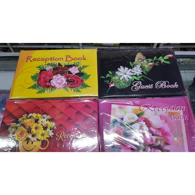 

Buku tamu guest book motif bunga