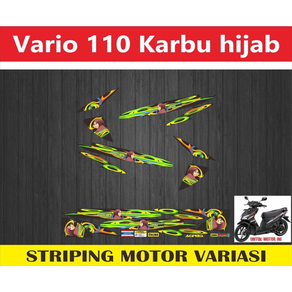 striping stiker motor vario 110 karbu
