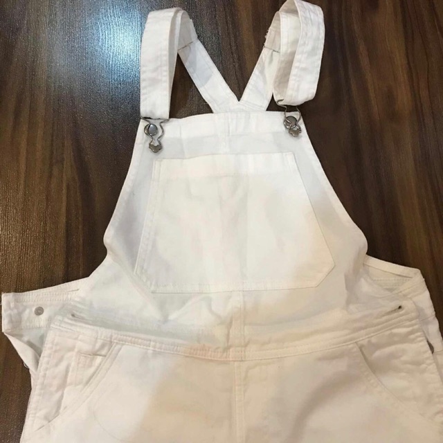 overall jeans putih