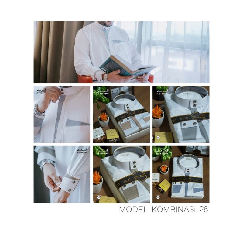GAMIS ALHARAMAIN PREMIUM MANSET KOMBINASI  | JUBAH ALHAROMAIN
