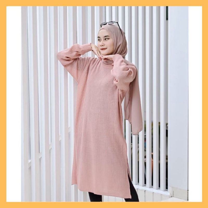 KARENINA TUNIK RAJUT / ANDINI RAJUT TUNIK / RAJUT WANITA TERBARU / FASHION MUSLIM