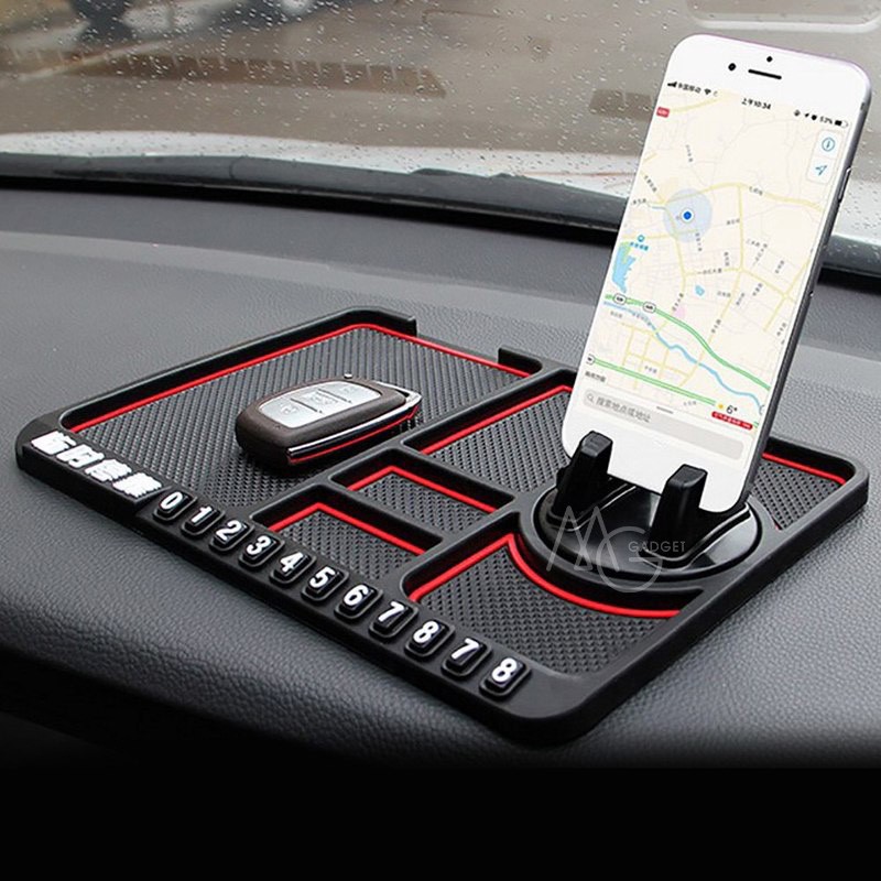 Dashboard mobil Anti Slip Mat Lengket Pad GPS Dudukan Ponsel Berdiri Parkir Plat Nomor Mobil