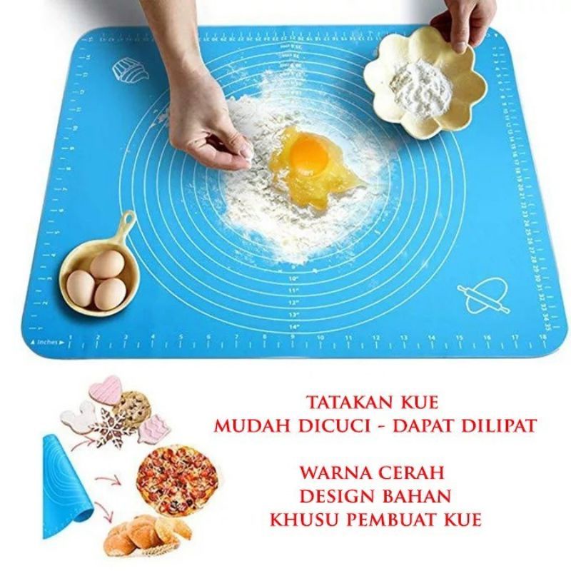 MH80ALAS ADONAN KUE ROTI SILIKON PASTRY MAT/TALENAN ADONAN TEPUNG 40*50CM/ALAS ADONAN KUE ANTI LENGKET/ALAS ADONAN KUE BAHAN SILICON...