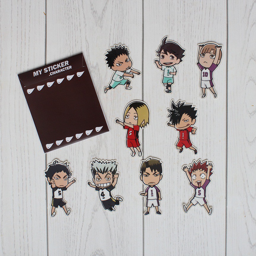 Sticker Anime Terlengkap - Stiker Haikyuu Kode 2 - 1set isi 9