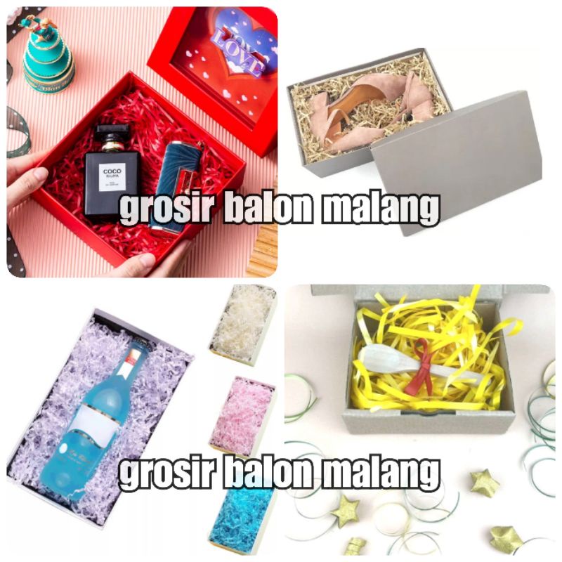 box filler shredded paper kertas kado jepang kertas cacah serut isi hampers