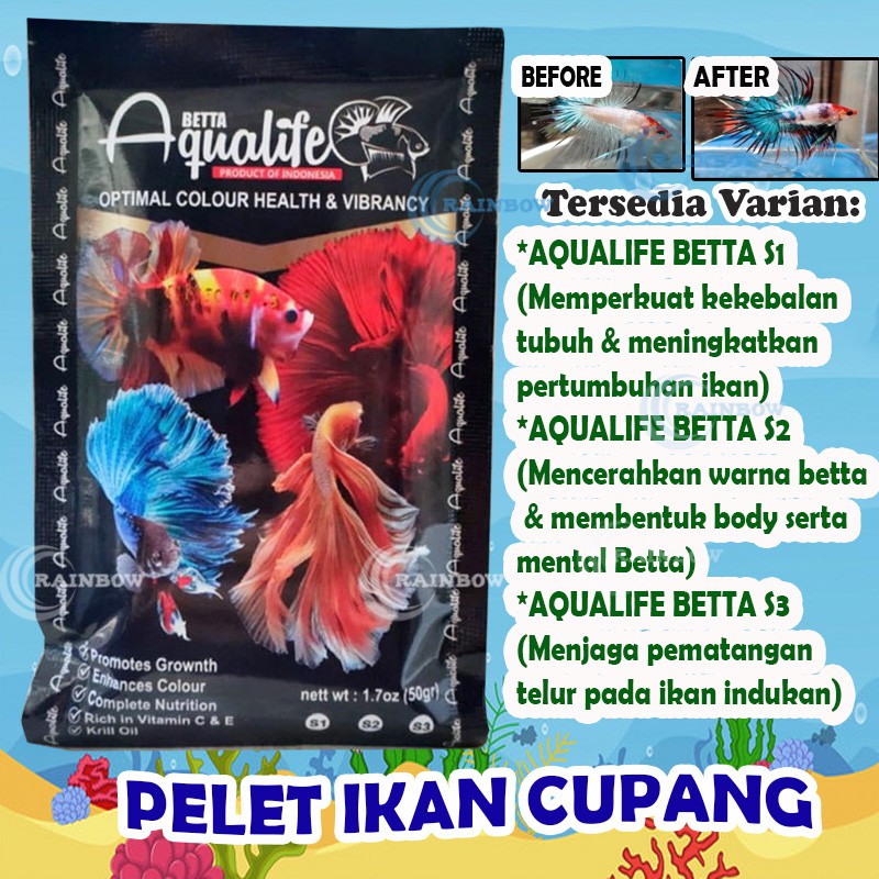 Pakan Cupang Aqualife Betta Food S1 S2 S3 Indukan Pelet Ikan Hias ...