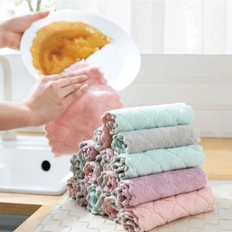 Kain Lap Microfiber Cuci Piring Anti Minyak Serbaguna