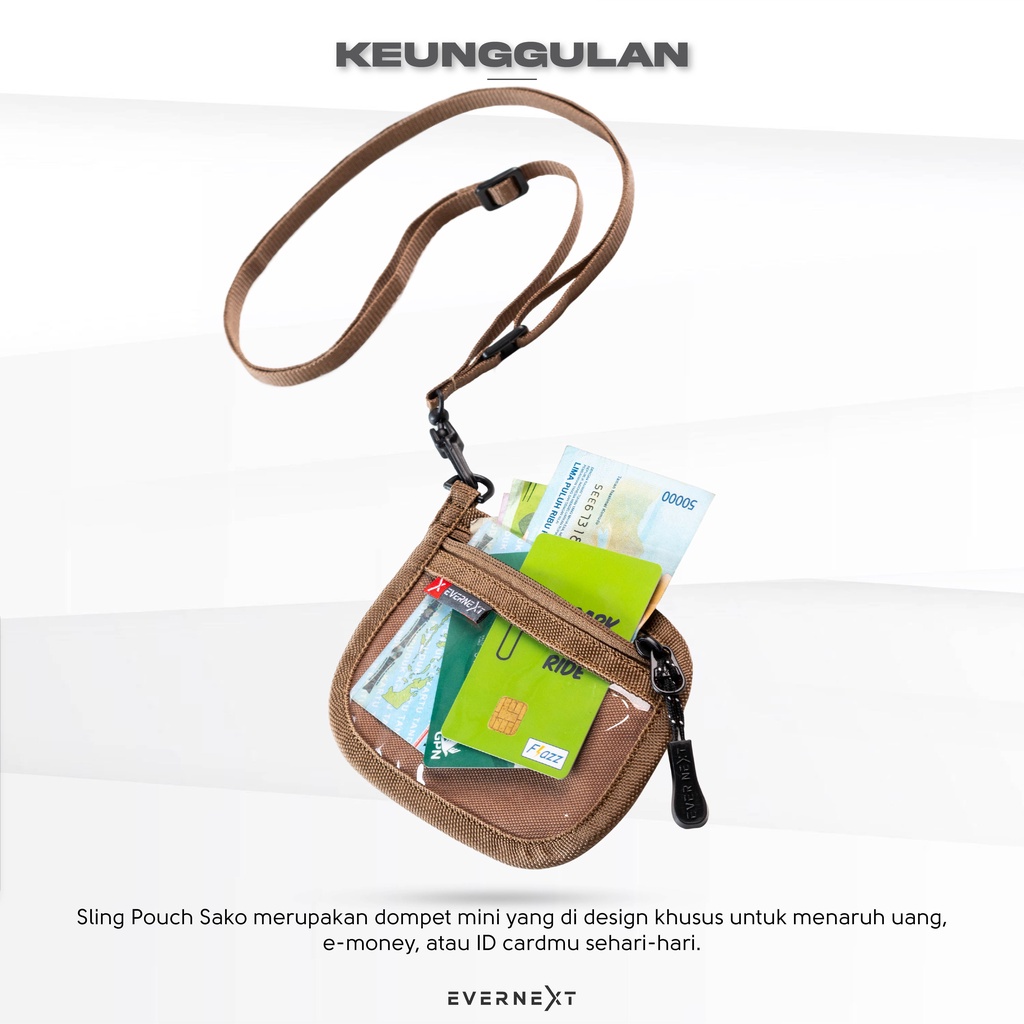 Tas kalung leher mini dompet sling pouch wallet tas slempang dompet kartu atm koin unisex tas selempang gantung mini dompet pria wanita waterproof anti air kualitas original distro terbaru