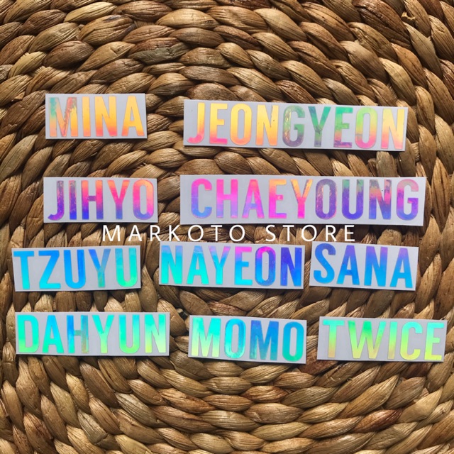 TWICE STICKER HOLOGRAM JIHYO MINA SANA MOMO TZUYU NAYEON JEONGYEON DAHYUN CHAEYOUNG