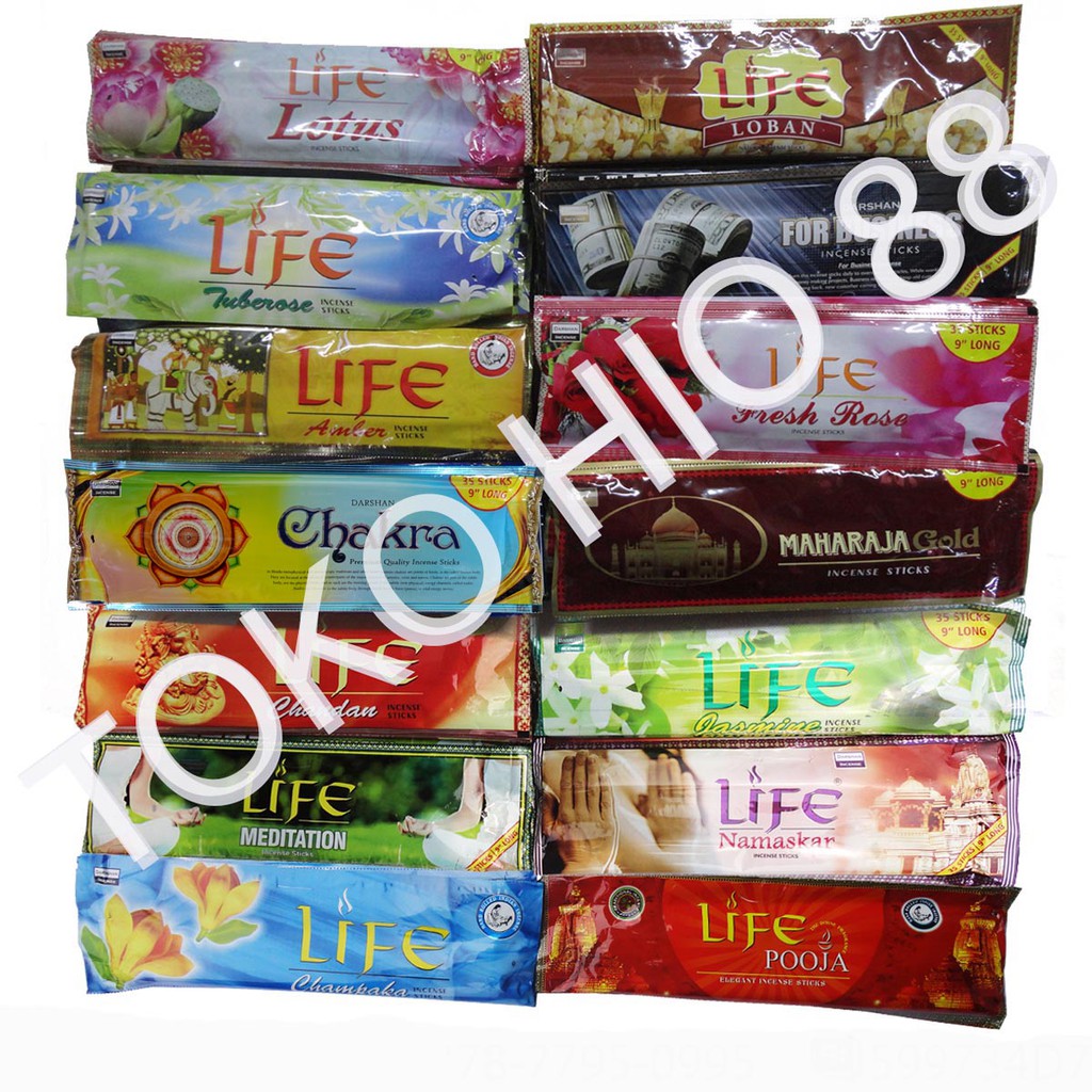 Hio harum Dupa Wangi Aromaterapi Pouch Life Darshan India Incense Sticks Aromateraphy 35 Batang