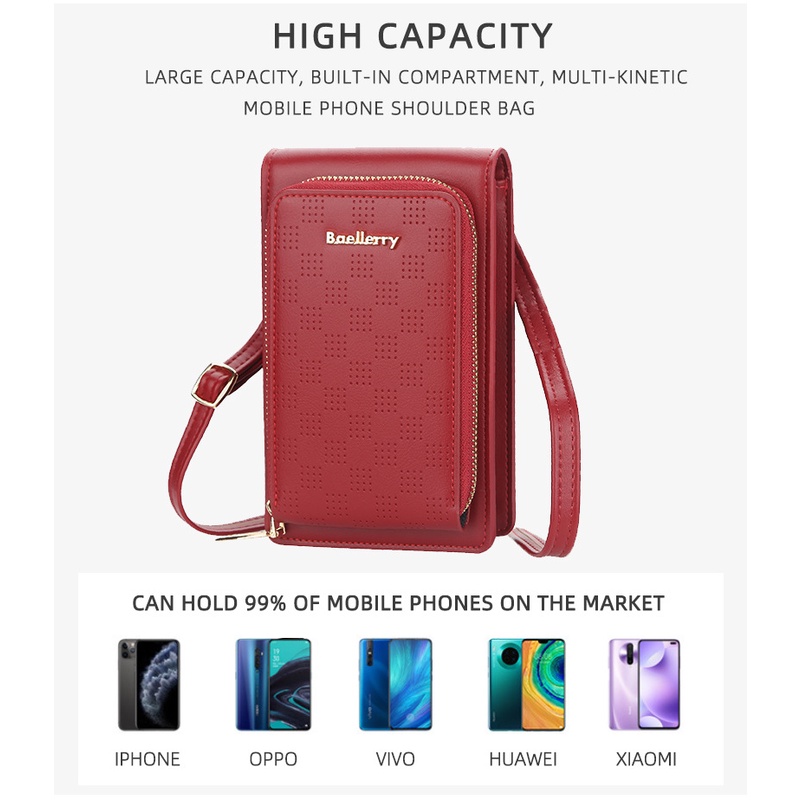 BAELLERRY N2360 Tas Selempang Wanita Dompet Panjang Wanita Dompet Handphone Sling Bag WATCHKITE WKOS