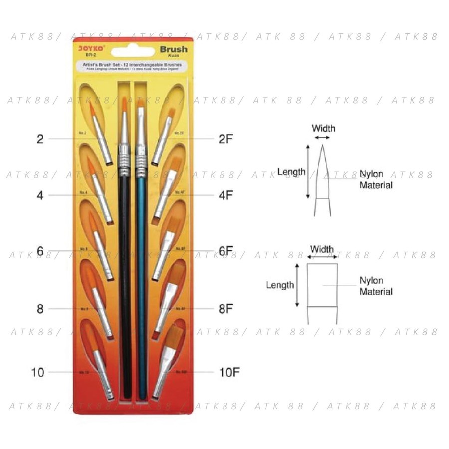 

Kuas lukis joyko interchangeable brushes set BR-2