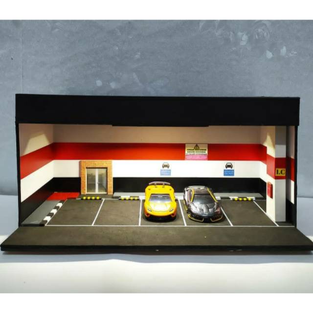 Papercraft Diorama Garasi Hot Wheels Tomica Dll Skala 64 ...