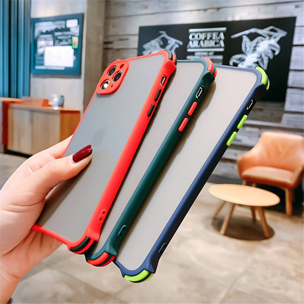 Hard Case Pc Matte Transparan Shockproof Cover Iphone 12 11 Pro X Xr Xs Max 6s 7 8 Plus