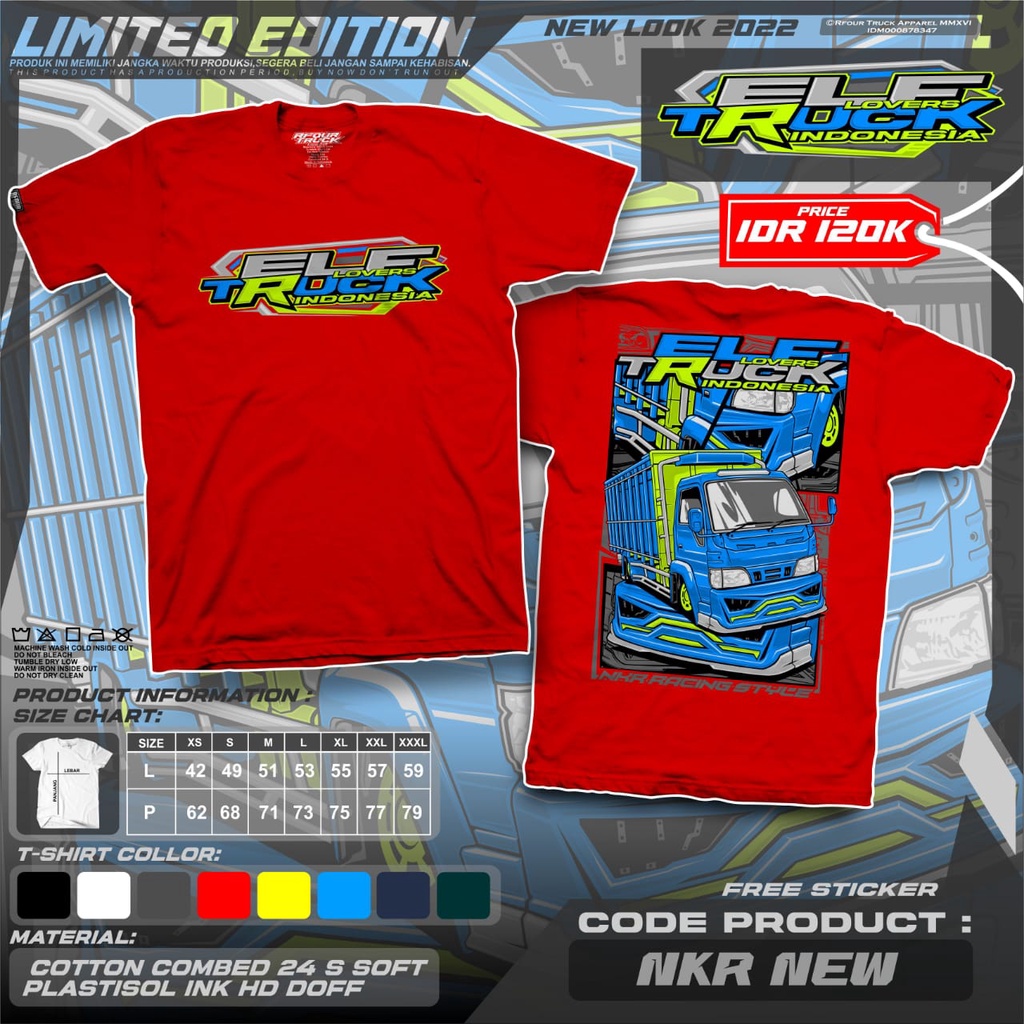 KAOS TRUCK NKR TERBARU BAJU KAOS TRUCK DEWASA NKR KAOS TRUCK ORIGINAL RFOUR SABLON PLASTISOL PREMIUM DISTRO