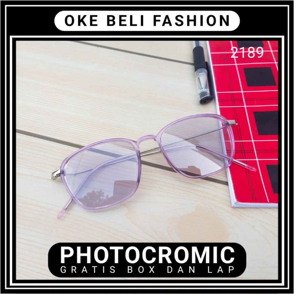 Kacamata Free Box Dan Lap Photocromic   Vintage Kacamata Berubah Warna TERBARU