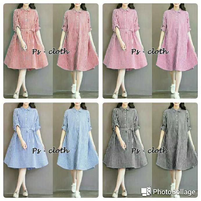 ANGGUN CA123 TUNIK SALUR JUMBO BLUE/DRESS JUMBO /DRESS BIGSIZE/KEMEJA JUMBO BIGSIZE - BIRU MUDA