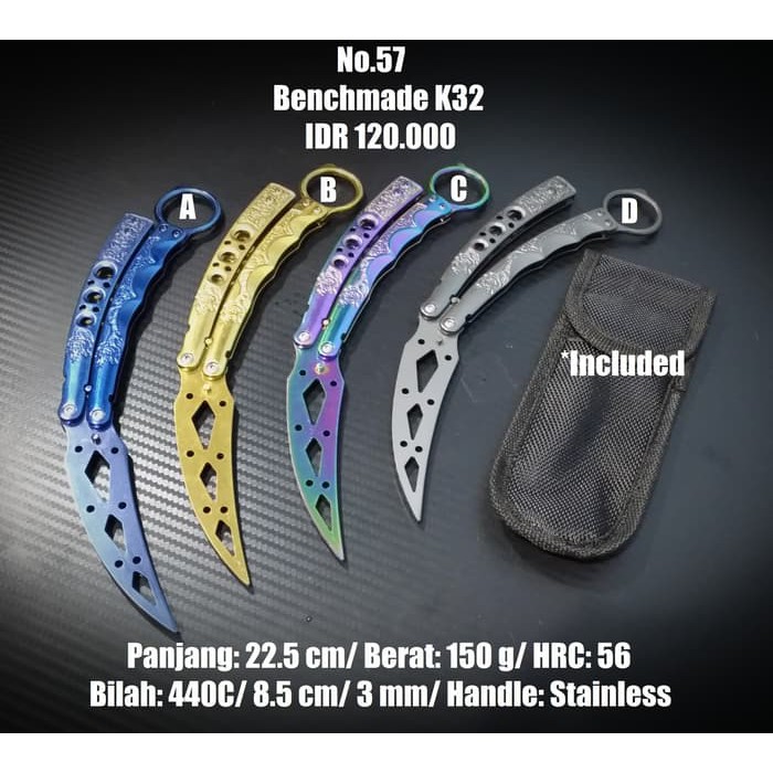 Pisau Balisong Karambit CSGO Benchmade K32