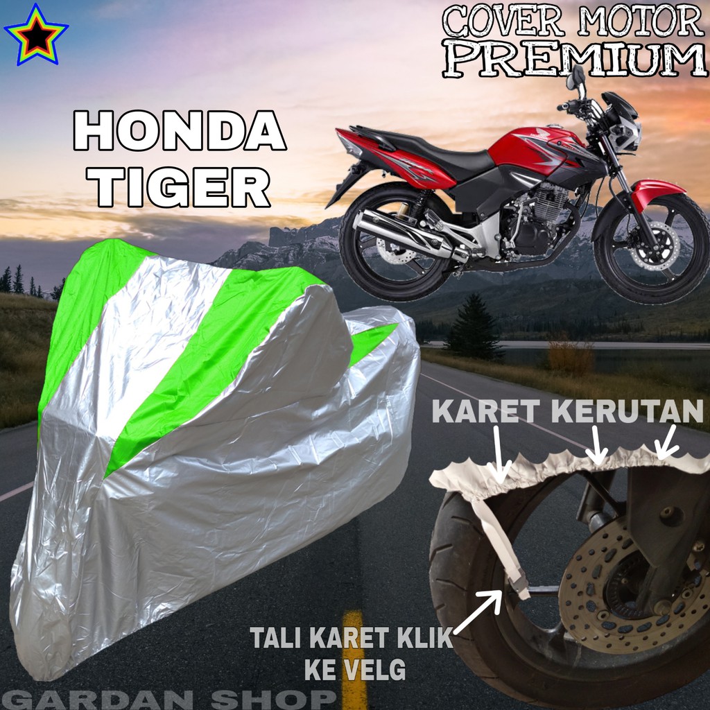 Sarung Motor HONDA TIGER Silver HIJAU Body Cover Penutup Pelindung Motor Honda Tiger PREMIUM