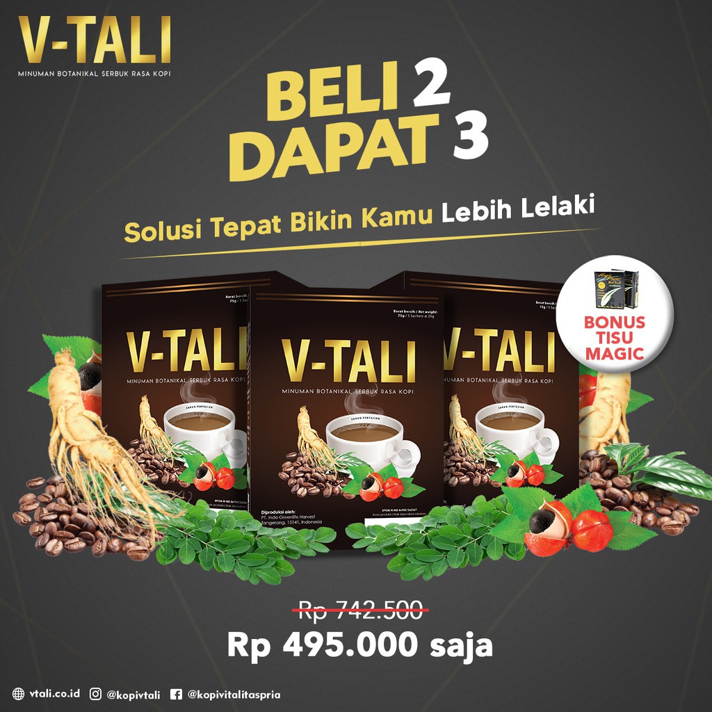 

Minuman Kopi V-Tali - Kopi Vtali - 100% Halal Herbal