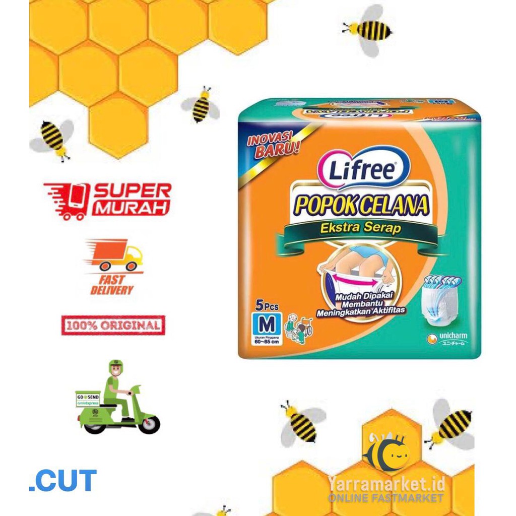 LIFREE POPOK CELANA {SIZE M ISI 5pcs}/POPOK DEWASA