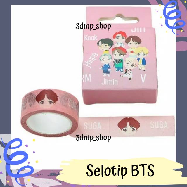 selotip isolasi washi tape bt21 bts pop up kpop v suga jhope taehyung jungkook