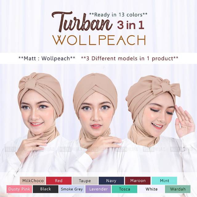 Turban Wollpeach / Wolfis 3in1