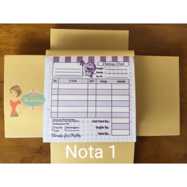 

Nota Penjualan uk sedang 1/6 folio (11cm x 11cm) Label Pengiriman Online shop